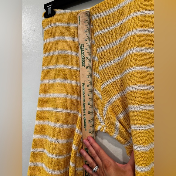 Zara Striped Yellow Women's Pants size M crochet casual summer country garden - Picture 7 of 11